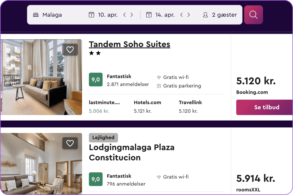 Step three of how to find a hotel room with roll-in shower: click on the name of the hotel you are interested in