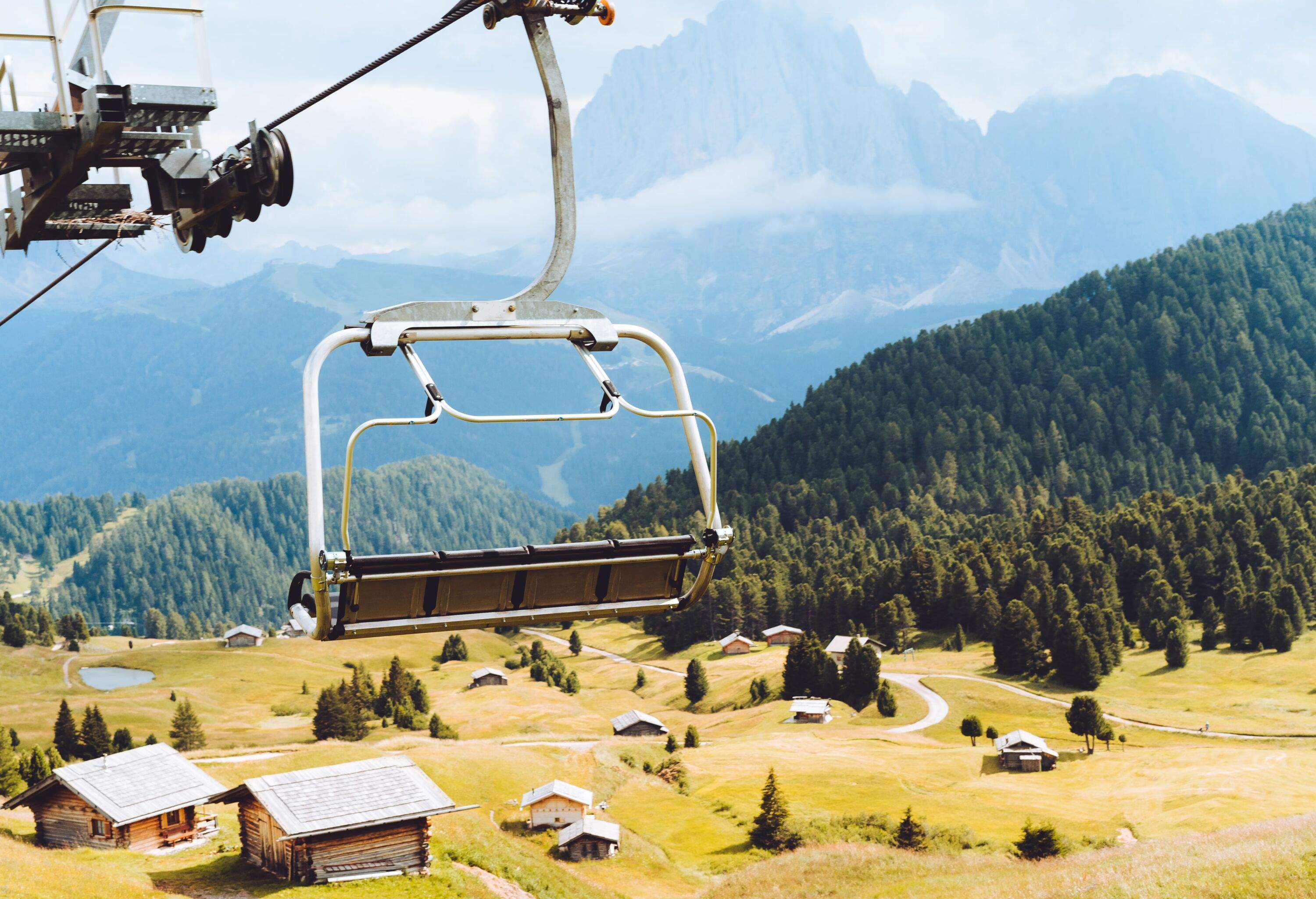 Chairlift in Dolomite Alps, South Tyrol, Italy