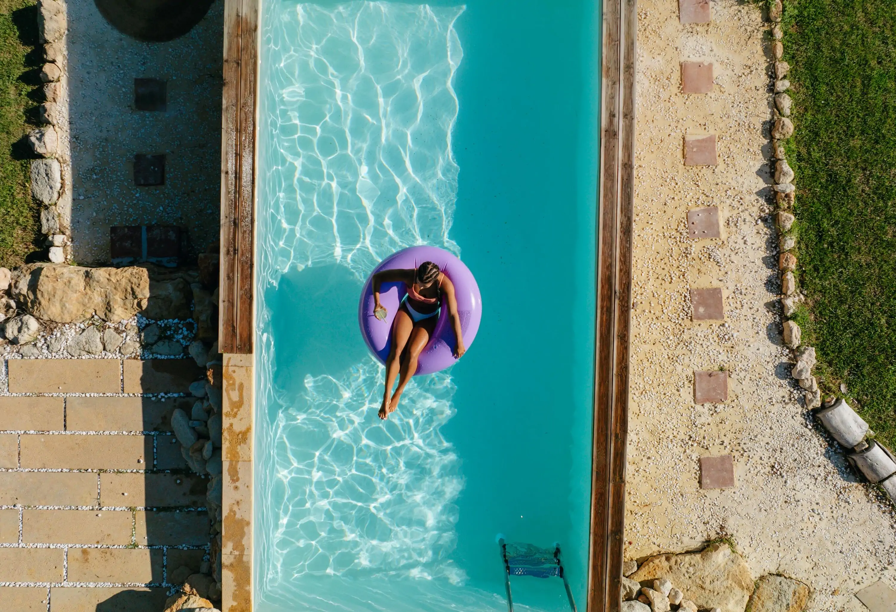 Woman relaxing in the pool