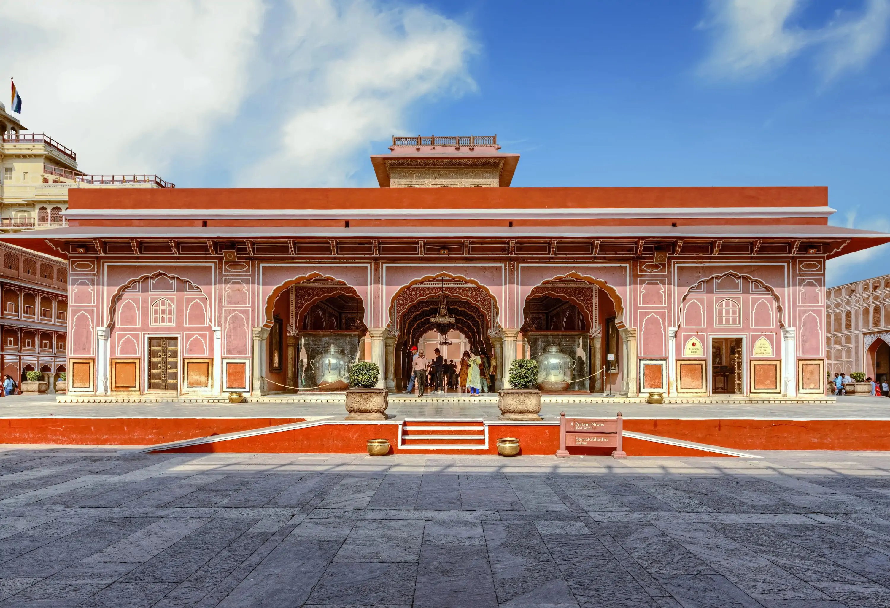 City Palace, Jaipur, which includes the Chandra Mahal and Mubarak Mahal palaces and other buildings, is a palace complex in Jaipur, the capital of the Rajasthan state, India